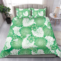Green Aloha Hawaii Bedding Set Monstera Hibiscus Plumeria Seamless Vibes LT14 - Polynesian Pride