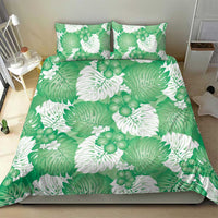 Green Aloha Hawaii Bedding Set Monstera Hibiscus Plumeria Seamless Vibes LT14 - Polynesian Pride