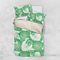 Green Aloha Hawaii Bedding Set Monstera Hibiscus Plumeria Seamless Vibes LT14 US Twin 172cm x 218cm Green - Polynesian Pride