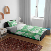 Green Aloha Hawaii Bedding Set Monstera Hibiscus Plumeria Seamless Vibes LT14 - Polynesian Pride