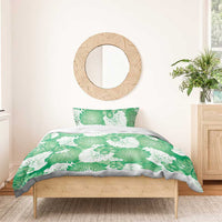 Green Aloha Hawaii Bedding Set Monstera Hibiscus Plumeria Seamless Vibes LT14 - Polynesian Pride