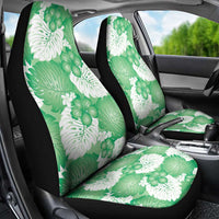 Green Aloha Hawaii Car Seat Cover Monstera Hibiscus Plumeria Seamless Vibes - Polynesian Pride