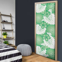 Green Aloha Hawaii Door Cover Monstera Hibiscus Plumeria Seamless Vibes - Polynesian Pride