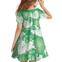Green Aloha Hawaii Family Matching Tank Maxi Dress and Hawaiian Shirt Monstera Hibiscus Plumeria Seamless Vibes - Polynesian Pride