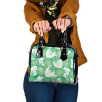 Green Aloha Hawaii Shoulder Handbag Monstera Hibiscus Plumeria Seamless Vibes - Polynesian Pride