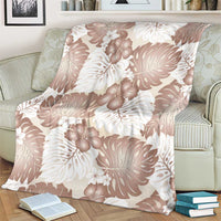 Mocha Mousse Aloha Hawaii Blanket Monstera Hibiscus Plumeria Seamless Vibes - Polynesian Pride