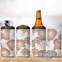 Mocha Mousse Aloha Hawaii 4 in 1 Can Cooler Tumbler Monstera Hibiscus Plumeria Seamless Vibes - Polynesian Pride
