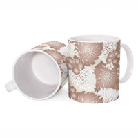 Mocha Mousse Aloha Hawaii Ceramic Mug Monstera Hibiscus Plumeria Seamless Vibes LT14 - Polynesian Pride