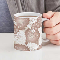 Mocha Mousse Aloha Hawaii Ceramic Mug Monstera Hibiscus Plumeria Seamless Vibes LT14 - Polynesian Pride