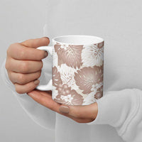 Mocha Mousse Aloha Hawaii Ceramic Mug Monstera Hibiscus Plumeria Seamless Vibes LT14 - Polynesian Pride