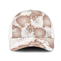 Mocha Mousse Aloha Hawaii Mesh Trucker Cap Monstera Hibiscus Plumeria Seamless Vibes - Polynesian Pride