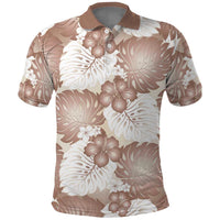 Mocha Mousse Aloha Hawaii Polo Shirt Monstera Hibiscus Plumeria Seamless Vibes LT14 Mocha Mousse - Polynesian Pride
