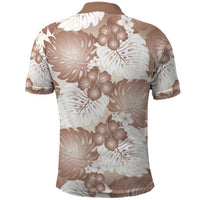Mocha Mousse Aloha Hawaii Polo Shirt Monstera Hibiscus Plumeria Seamless Vibes LT14 - Polynesian Pride
