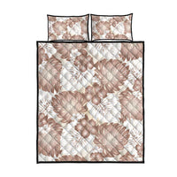 Mocha Mousse Aloha Hawaii Quilt Bed Set Monstera Hibiscus Plumeria Seamless Vibes - Polynesian Pride