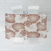 Mocha Mousse Aloha Hawaii Tablecloth Monstera Hibiscus Plumeria Seamless Vibes - Polynesian Pride