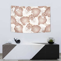 Mocha Mousse Aloha Hawaii Tapestry Monstera Hibiscus Plumeria Seamless Vibes - Polynesian Pride