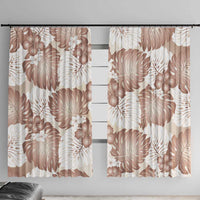 Mocha Mousse Aloha Hawaii Window Curtain Monstera Hibiscus Plumeria Seamless Vibes - Polynesian Pride