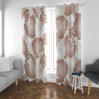 Mocha Mousse Aloha Hawaii Window Curtain Monstera Hibiscus Plumeria Seamless Vibes - Polynesian Pride