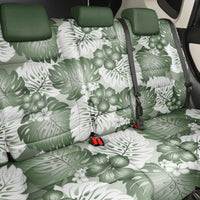 Sage Green Aloha Hawaii Back Car Seat Cover Monstera Hibiscus Plumeria Seamless Vibes - Polynesian Pride