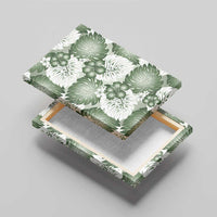 Sage Green Aloha Hawaii Canvas Wall Art Monstera Hibiscus Plumeria Seamless Vibes - Polynesian Pride