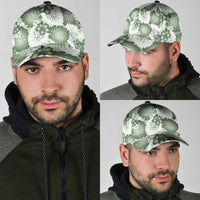 Sage Green Aloha Hawaii Classic Cap Monstera Hibiscus Plumeria Seamless Vibes - Polynesian Pride