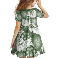 Sage Green Aloha Hawaii Family Matching Summer Maxi Dress and Hawaiian Shirt Monstera Hibiscus Plumeria Seamless Vibes - Polynesian Pride