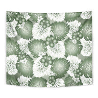 Sage Green Aloha Hawaii Tapestry Monstera Hibiscus Plumeria Seamless Vibes - Polynesian Pride