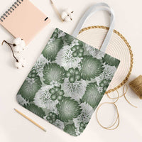 Sage Green Aloha Hawaii Tote Bag Monstera Hibiscus Plumeria Seamless Vibes - Polynesian Pride