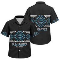 Aotearoa Atua Ranginui Personalised Family Matching Summer Maxi Dress and Hawaiian Shirt Maori Sky Father Taniko Motifs LT14 Son's Shirt Blue - Polynesian Pride