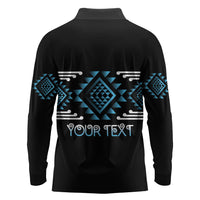 Aotearoa Atua Ranginui Personalised Long Sleeve Polo Shirt Maori Sky Father Taniko Motifs LT14 - Polynesian Pride