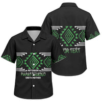 Aotearoa Atua Papatuanuku Personalised Family Matching Tank Maxi Dress and Hawaiian Shirt Maori Earth Mother Taniko Motifs LT14 Son's Shirt Green - Polynesian Pride