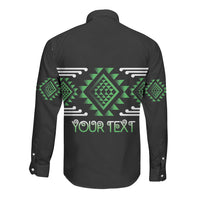 Aotearoa Atua Papatuanuku Personalised Long Sleeve Button Shirt Maori Earth Mother Taniko Motifs LT14 - Polynesian Pride