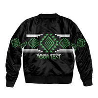 Aotearoa Atua Papatuanuku Personalised Sleeve Zip Bomber Jacket Maori Earth Mother Taniko Motifs LT14 - Polynesian Pride