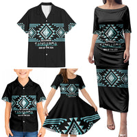 Aotearoa Atua Tangaroa Personalised Family Matching Puletasi and Hawaiian Shirt Maori God Of The Sea Taniko Motifs LT14 - Polynesian Pride