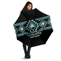 Aotearoa Atua Tangaroa Umbrella Maori God Of The Sea Taniko Motifs LT14 - Polynesian Pride