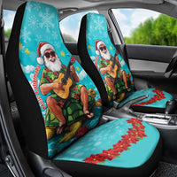 Hawaii Christmas Car Seat Cover Mele Kalikimaka Poinsettia Lei - Cyan