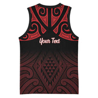 Personalised Keep Maori Wards New Zealand Basketball Jersey Stronger Together Aotearoa Taniko - Polynesian Pride