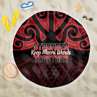 Keep Maori Wards New Zealand Beach Blanket Stronger Together Aotearoa Taniko - Polynesian Pride