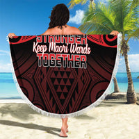 Keep Maori Wards New Zealand Beach Blanket Stronger Together Aotearoa Taniko - Polynesian Pride