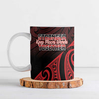 Personalised Keep Maori Wards New Zealand Ceramic Mug Stronger Together Aotearoa Taniko LT14 Black - Polynesian Pride
