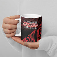 Personalised Keep Maori Wards New Zealand Ceramic Mug Stronger Together Aotearoa Taniko LT14 - Polynesian Pride