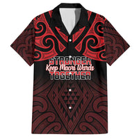 Personalised Keep Maori Wards New Zealand Family Matching Off Shoulder Short Dress and Hawaiian Shirt Stronger Together Aotearoa Taniko - Polynesian Pride