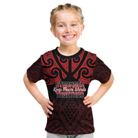 Personalised Keep Maori Wards New Zealand Kid T Shirt Stronger Together Aotearoa Taniko - Polynesian Pride