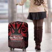 Keep Maori Wards New Zealand Luggage Cover Stronger Together Aotearoa Taniko - Polynesian Pride