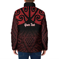 Personalised Keep Maori Wards New Zealand Padded Jacket Stronger Together Aotearoa Taniko - Polynesian Pride