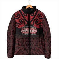 Personalised Keep Maori Wards New Zealand Padded Jacket Stronger Together Aotearoa Taniko - Polynesian Pride