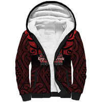 Personalised Keep Maori Wards New Zealand Sherpa Hoodie Stronger Together Aotearoa Taniko - Polynesian Pride