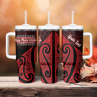 Personalised Keep Maori Wards New Zealand Tumbler With Handle Stronger Together Aotearoa Taniko - Polynesian Pride