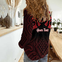 Personalised Keep Maori Wards New Zealand Women Casual Shirt Stronger Together Aotearoa Taniko - Polynesian Pride