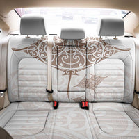 New Zealand Manta Ray Tattoo Back Car Seat Cover Aotearoa Maori Haehae Beige - Polynesian Pride